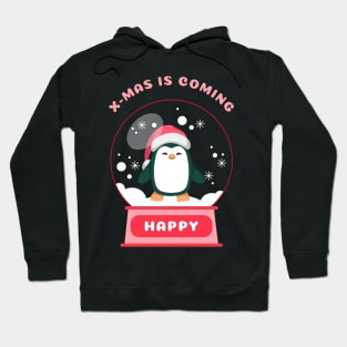 Xmas Is Coming Happy Penguin (Red) Hoodie